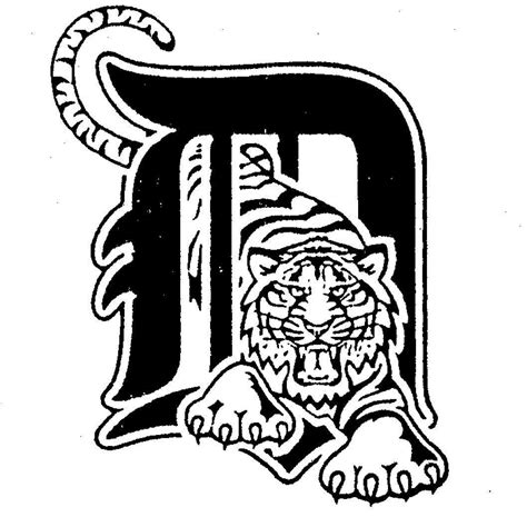 detroit tigers logo black and white